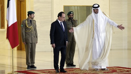 Emir Sheikh Tamim bin Hamad Al-Thani et François Hollande.
