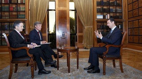 Bachar el-Assad lors d'une interview avec des journalistes américains en septembre 2013.