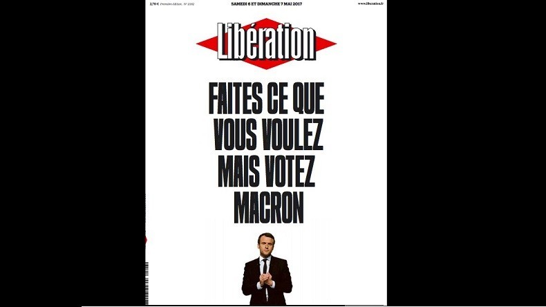 En pleine période de réserve, Libération appelle à voter Macron en une